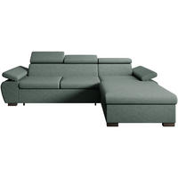 ECKSCHLAFSOFA Coco mit verstellbare Kopfstützen, dunkelgrün, rechts - Dunkelgrün, Textil (273/191cm) - Beautysofa