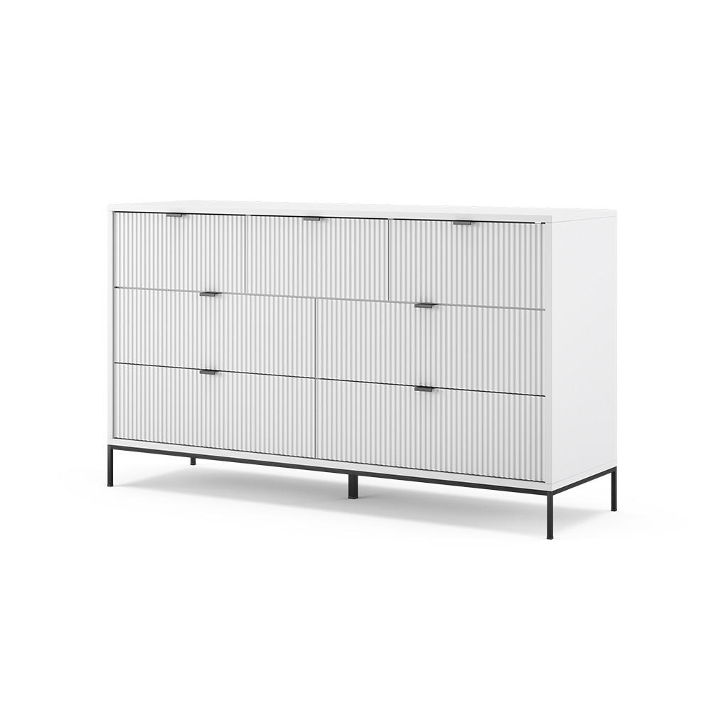 SIDEBOARD Eliza Weiß 140 x 81 cm mit 7 Schubladen - Weiß, Holzwerkstoff (140/81/42cm) - Vicco