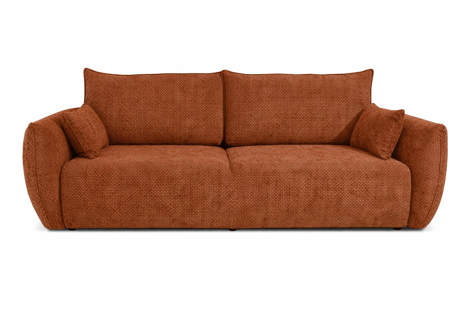 SOFA Mit Schlaffunktion Und Bettkasten, Chenille-Stoff Flow, Kupfer, Zephira - Orange, Holz (238/87/140cm) - Kaiser Möbel