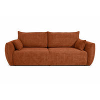 SOFA Mit Schlaffunktion Und Bettkasten, Chenille-Stoff Flow, Kupfer, Zephira - Orange, Holz (238/87/140cm) - Kaiser Möbel
