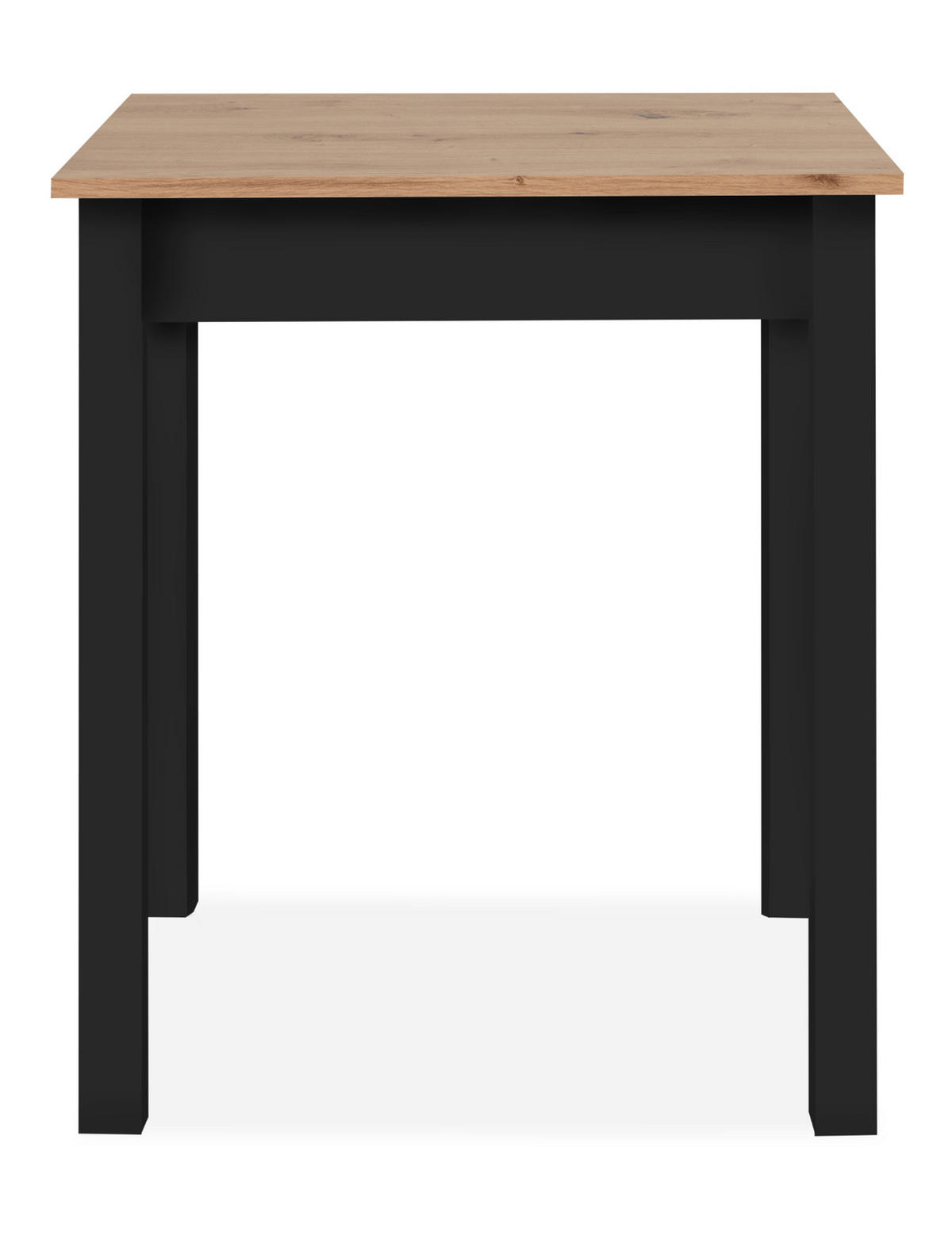 ESSTISCH Eiche Artisan, schwarz 60 x 67 cm, Küchentisch in modernem Design - Schwarz/Eiche Artisan, Holzwerkstoff/Kunststoff (67/60/76cm) - Furn.Design