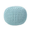 STRICK-POUF pastellblau, 40/40/35 cm - Hellblau, Textil (40/35/40cm) - Homescapes