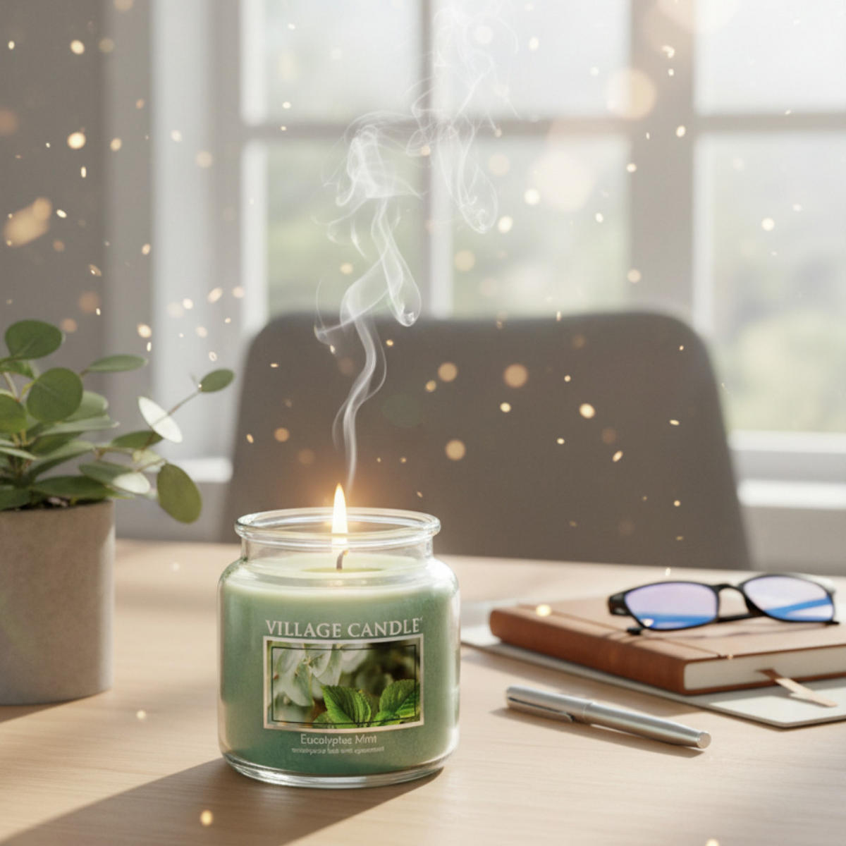 DUFTKERZE Eucalyptus Mint Grün 411g Glas, Aromakerze, Raumduftkerze, Duftglas, Wellnesskerze, Duftwachs, Wohndeko, Geschenkidee, Duftkerze Glas - Hellgrün, Glas/Paraffin (13cm) - Village Candle