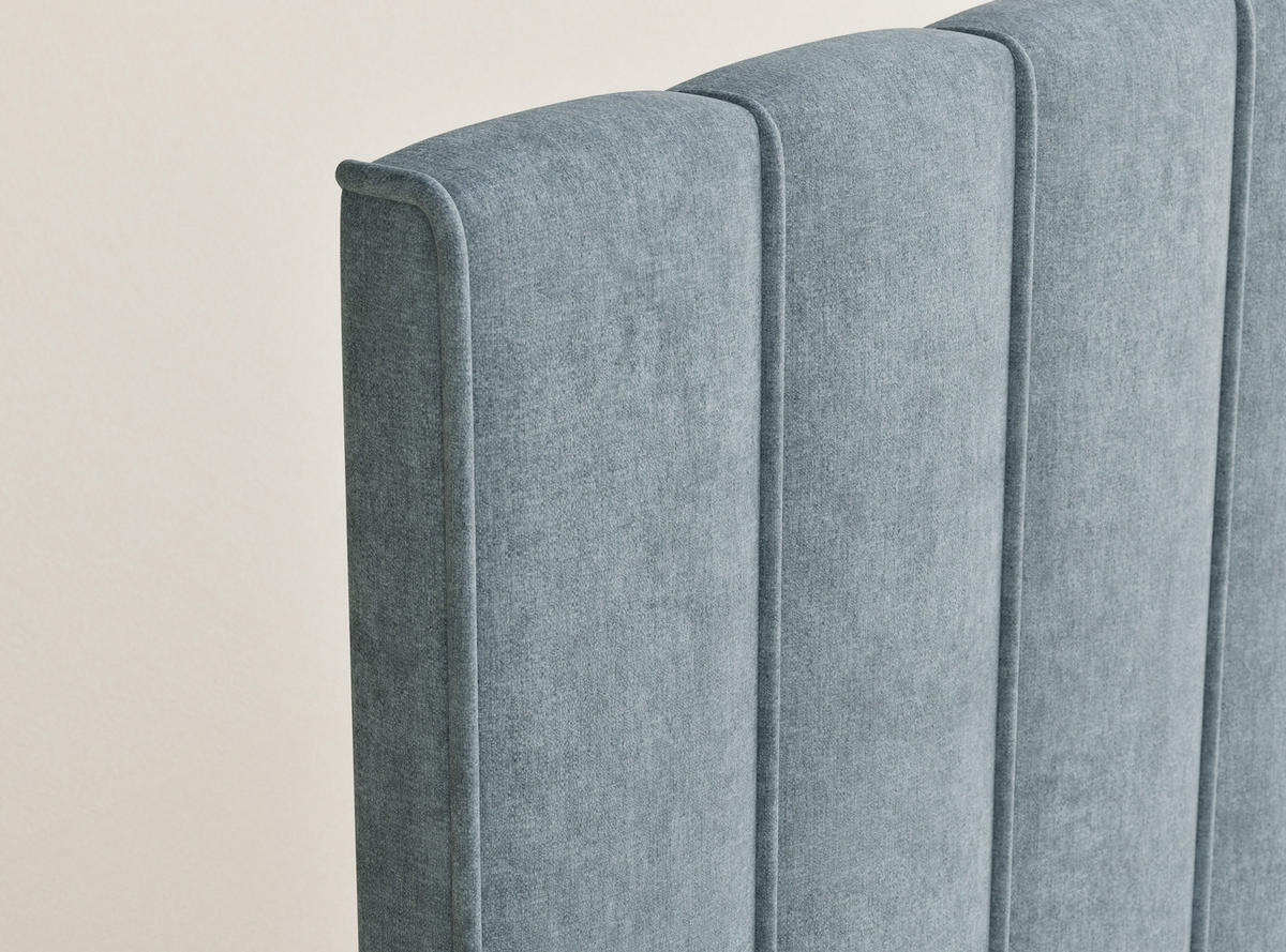 BOXBETT Moretti 160/200 cm, in Hellblau, Bettkasten, Matratze, Topper - Schwarz/Hellblau, Holz/Holzwerkstoff (140/200cm) - Maison de Reve