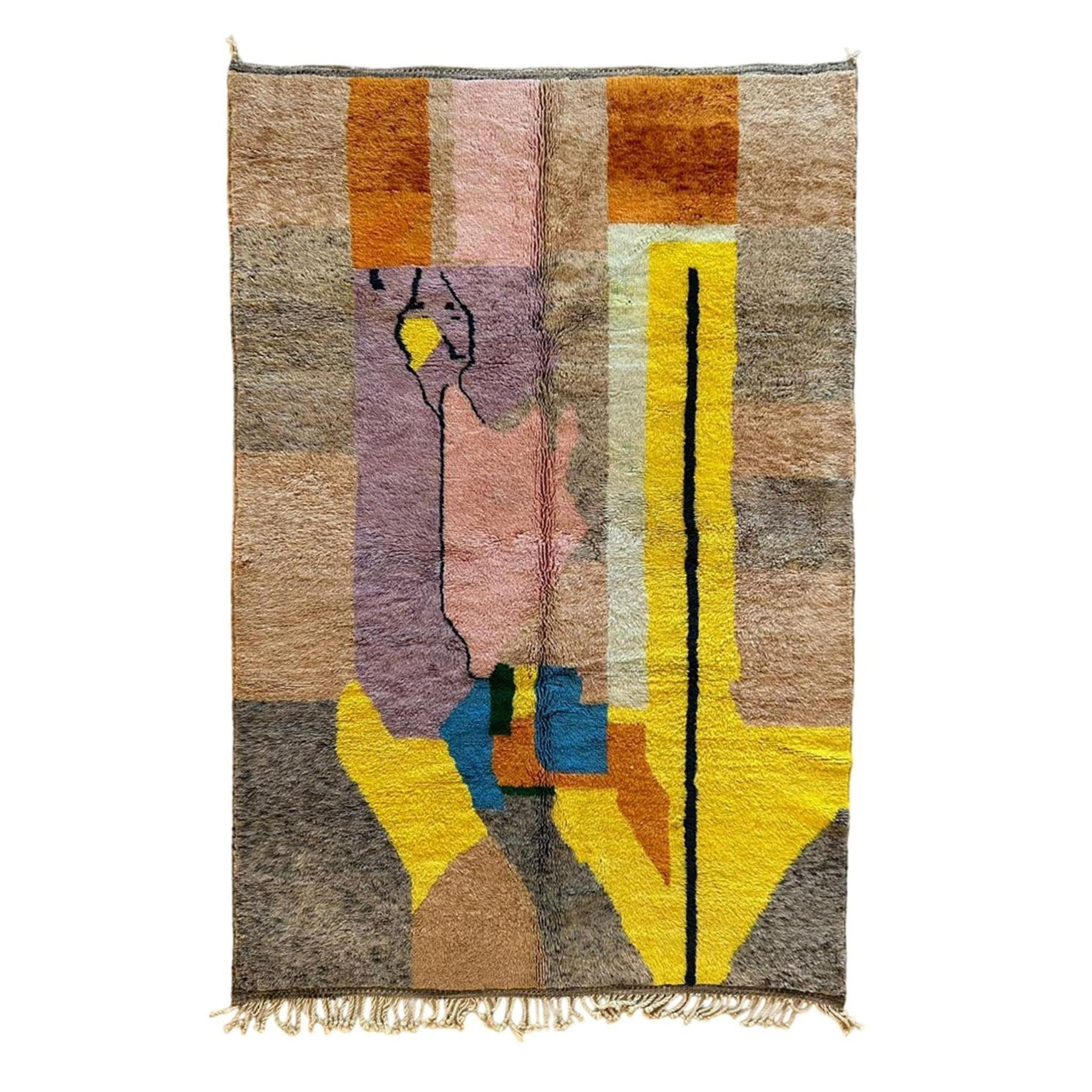 BERBERTEPPICH abstrakt aus Wolle 140x 200 cm - Multicolor, Naturmaterialien (140/200cm) - AFK Living
