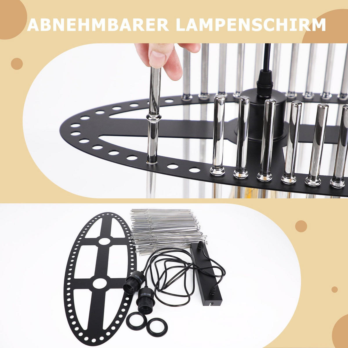 PENDELLEUCHTE BALL Ⅲ 25/60/150 cm - Schwarz, Metall (25/60/150cm) - Nettlife