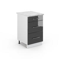 Schwarz Hochglanz/Weiß, Holzwerkstoff (50/82/60cm) - Vicco