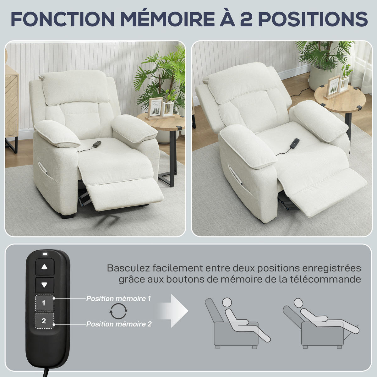 RELAXSESSEL DE-15411 150° neigbar mit Fußstütze Creme - Creme, Metall (86/103/90cm) - ComfortXL