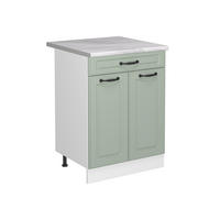 DULAP DE BAZĂ DE BUCĂTĂRIE R-Line, Casă de țară Mint/Alb, 60 cm cu sertar стільниця Мармур - alb/verde mentă, compozit lemnos (60/81.6/60cm) - Vicco