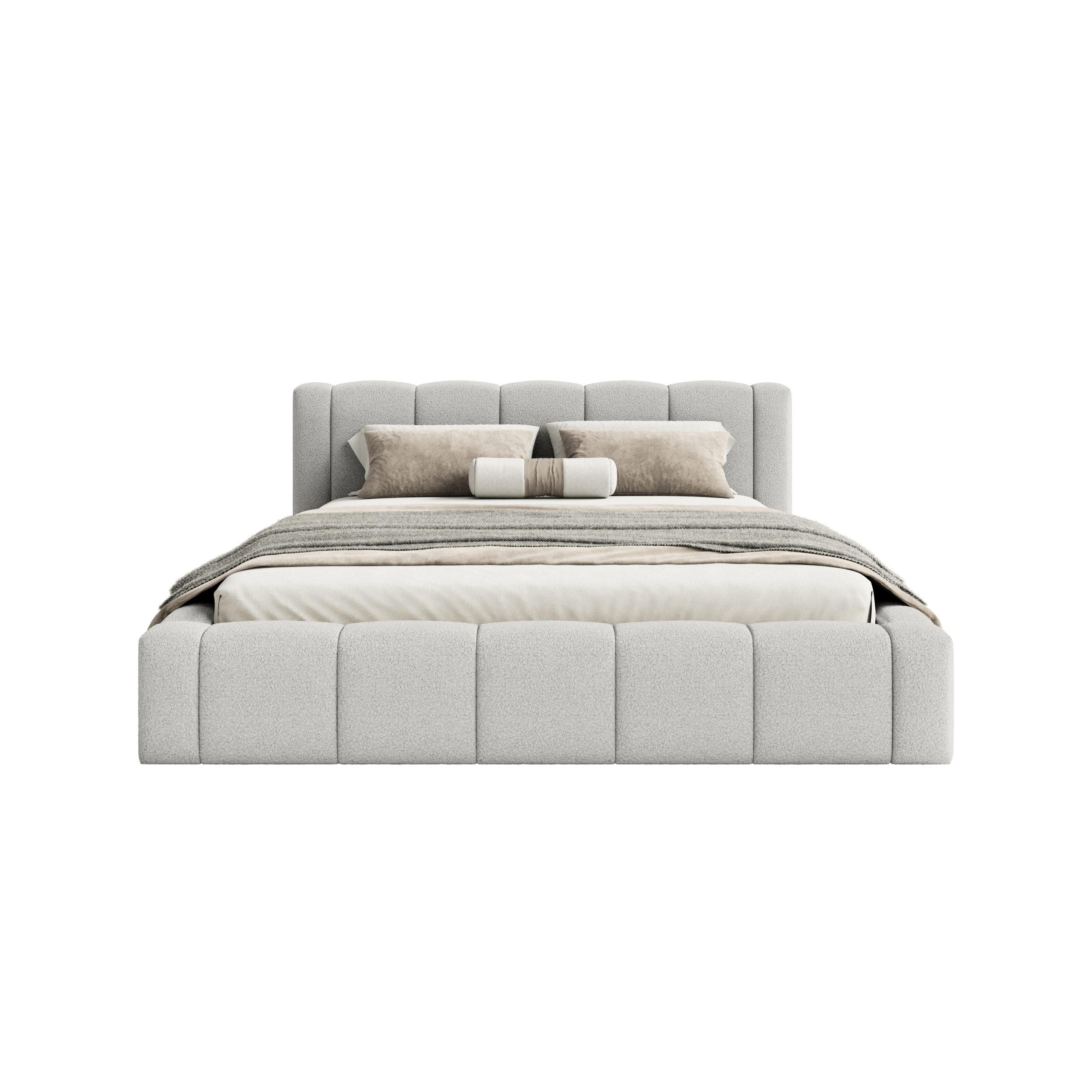 POLSTERBETT Nedi 200x200 cm, Grau - Grau, Textil (200/200cm) - Fedve