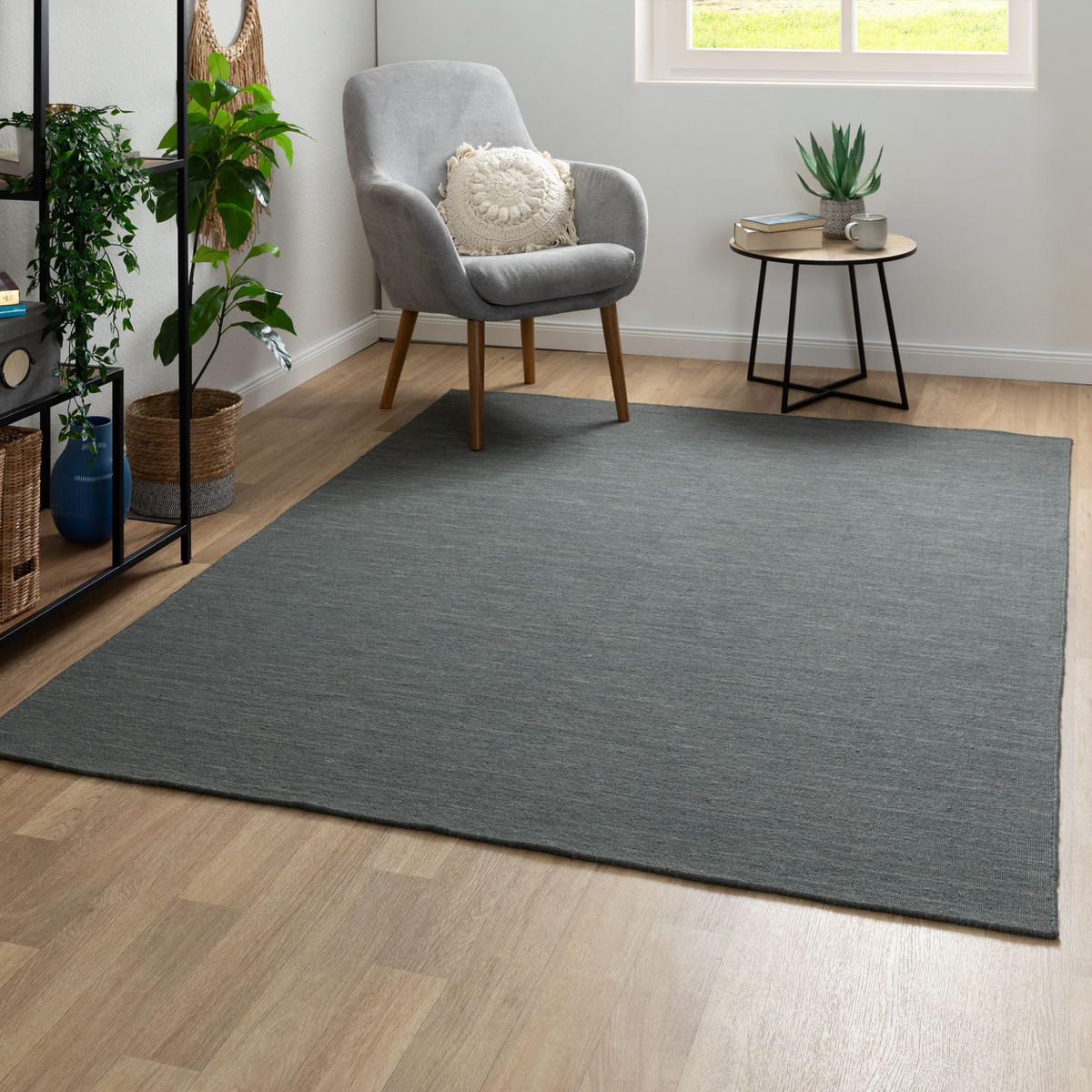 HANDWEBTEPPICH 60/120 cm Delhi - Grau, Naturmaterialien (60/120cm) - Steffensmeier