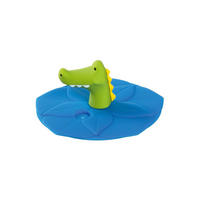 DECKEL Bambini Krokodil ø 9 cm - Blau/Grün, Kunststoff (0.001L) - Leonardo Living