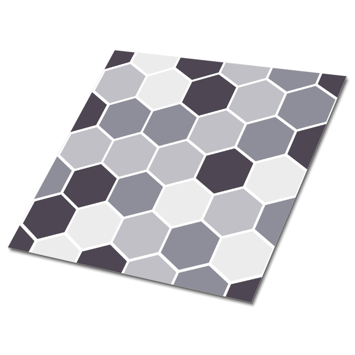 FLIESENAUFKLEBER 9 Stück 30x30 cm selbstklebend Sechsecke - Grau, Textil (30/1.6/30cm) - TULUP