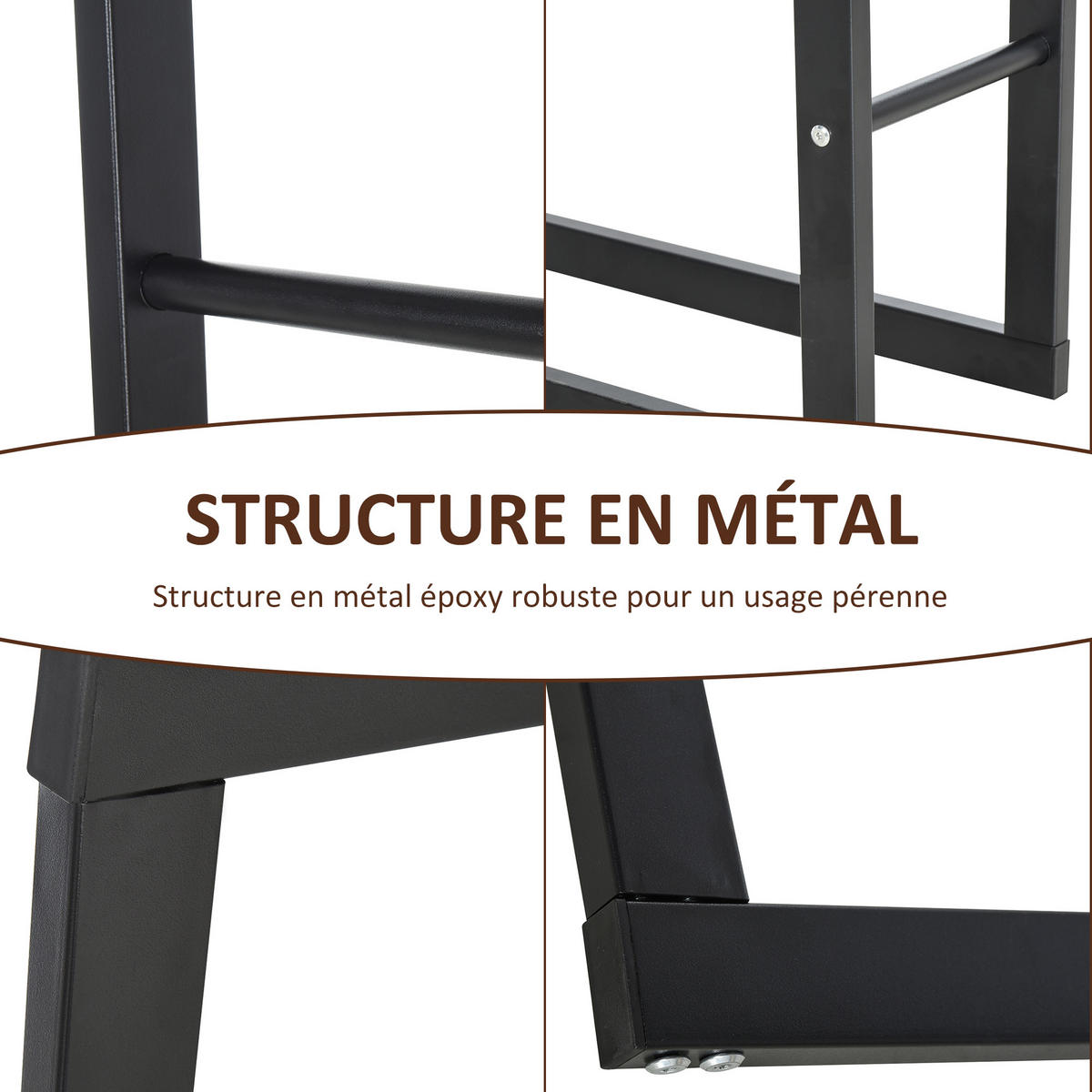 KAMINHOLZREGAL DE-18345 100 kg belastbar, 100 cm hoch Schwarz - Schwarz, Metall (25/100/40cm) - ComfortXL