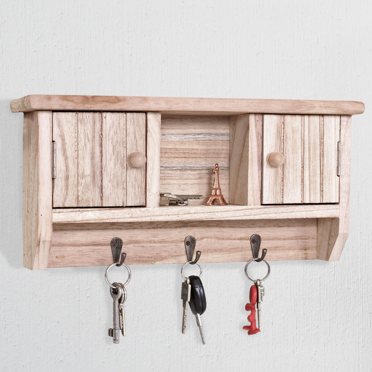 SCHLÜSSELBRETT Buche Dekor - Buchefarben, Holz (40/19/8cm) - MCW
