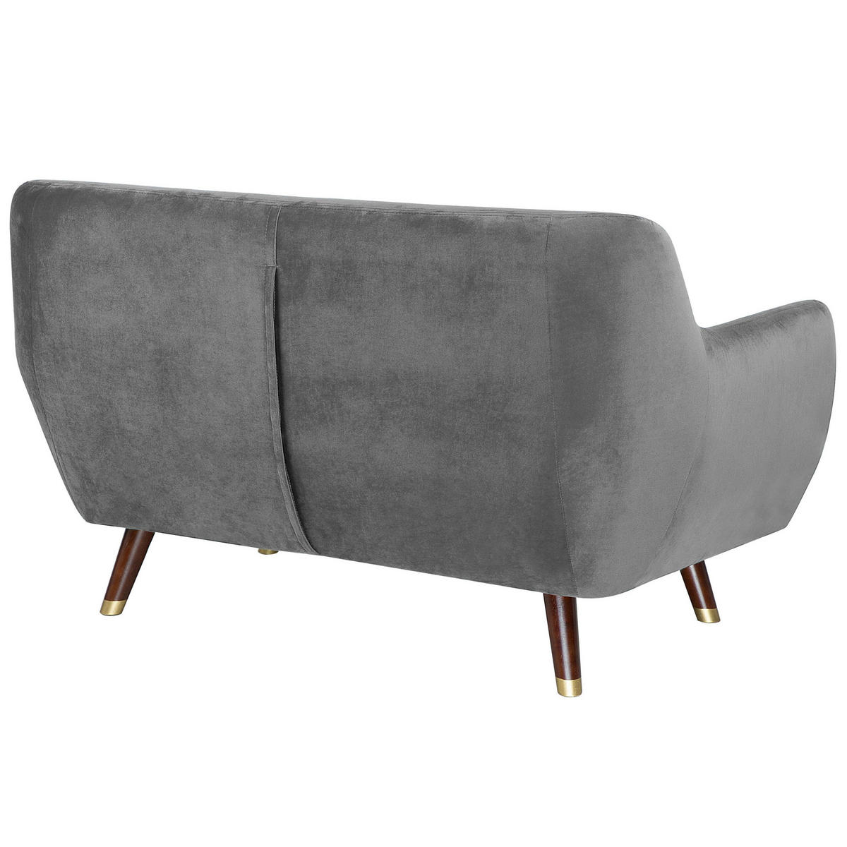 2-SITZER-SOFA Samtstoff Grau Bodo - Grau, Textil (148/85/84cm) - Beliani