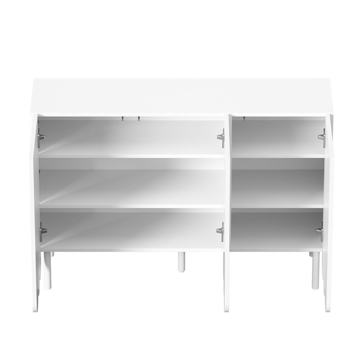 SIDEBOARD 120/35/80 cm in Weiß mit 2 Türen & verstellbaren Böden - Weiß, Holzwerkstoff (120/80/35cm) - BEAOK