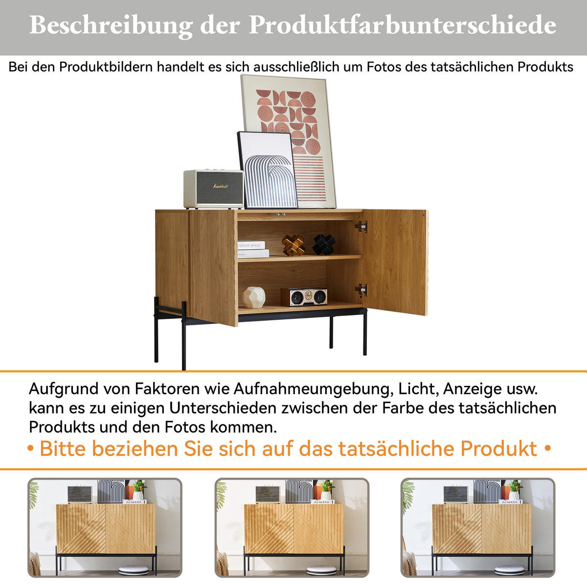 SIDEBOARD 100/40/75 cm Natur aus Spanplatte mit Metallbeinen - Naturfarben, Holzwerkstoff (40/75/100cm) - OKMYHOME