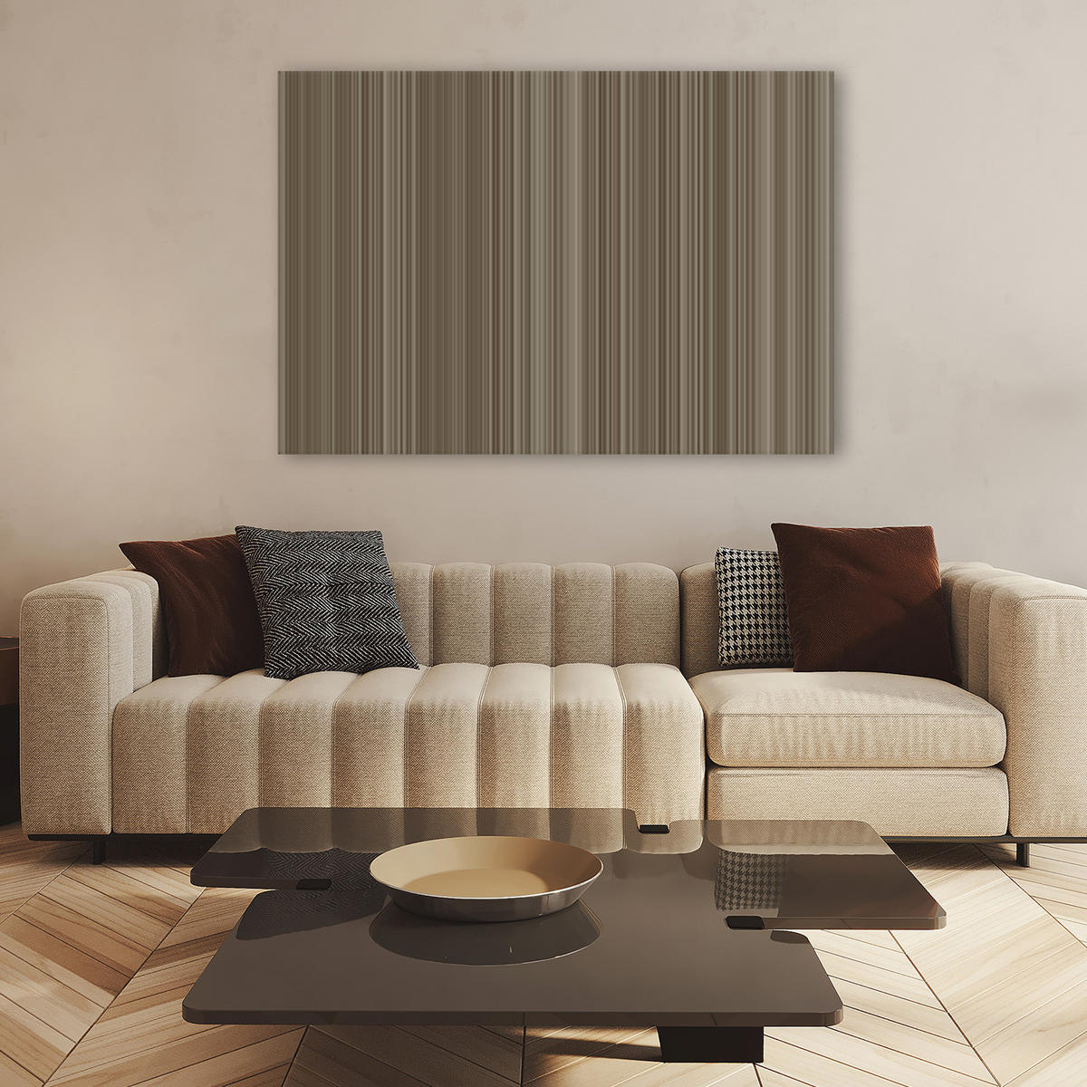 WANDBILD eine dünne linie zwischen liebe und hass - Braun, Textil (60/40cm) - Feeby