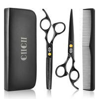 FRISEURSCHEREN Set 8-teilig 6,7 Zoll Schwarz - Schwarz, Metall (5.9/1.5/17cm)