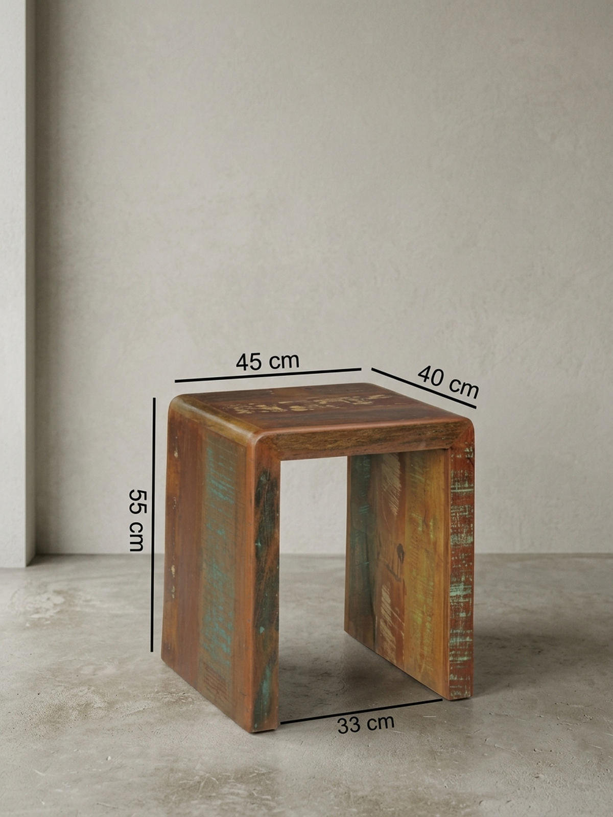 BEISTELLTISCH – Mango Massivholz Shabby Chic 30 kg belastbar - Braun, Holz (40/45/55cm) - KADIMA DESIGN