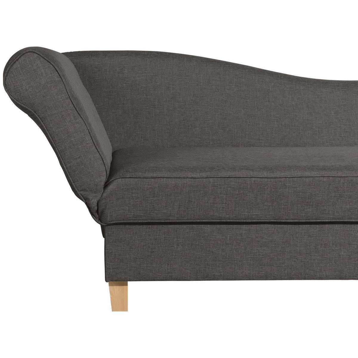 RECAMIERE mit Armteil links klappbar Katia Bezug Flachgewebe Buche natur / braun - Braun, Kunststoff (190/82/88cm) - 58aufmkessel