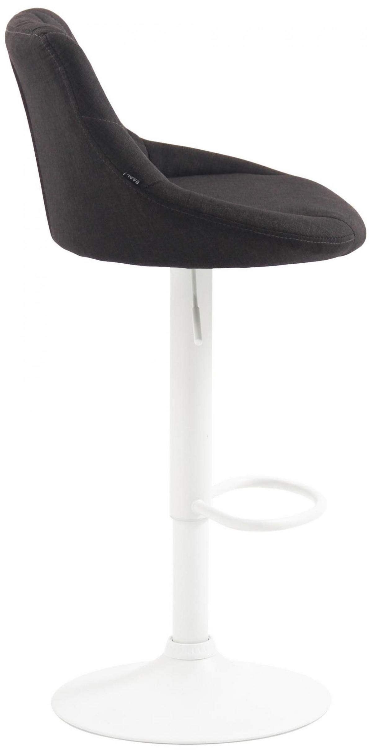 BARHOCKER Stoff dunkelgrau - Dunkelgrau/Weiß, Textil/Metall (46/83/49cm) - CLP