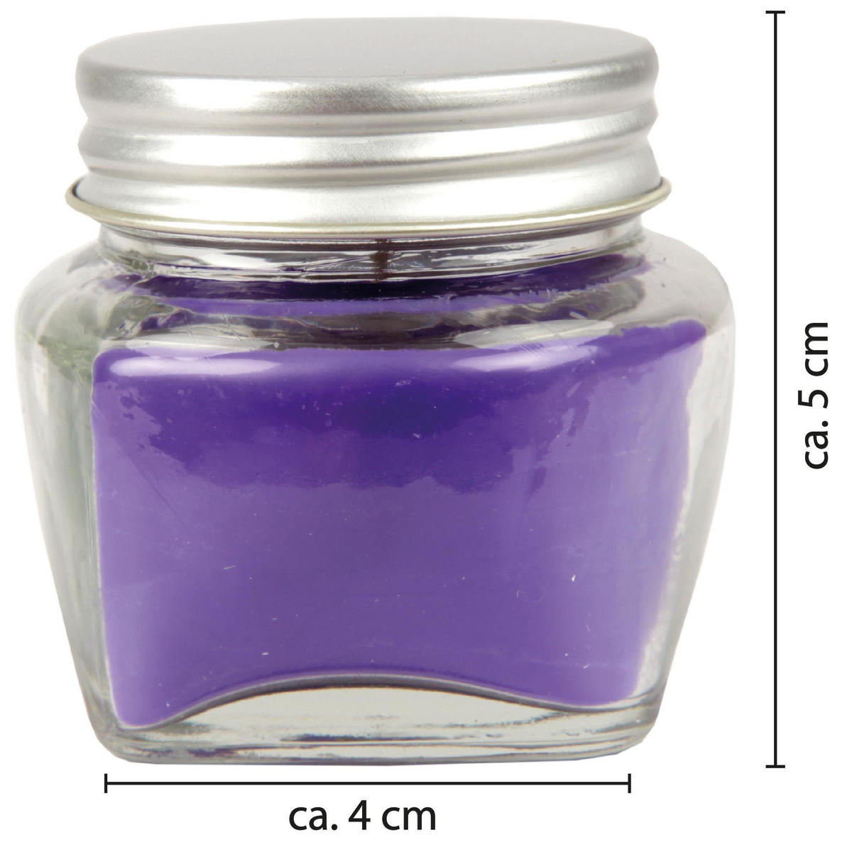 DUFTKERZE im Glas "Macaron Blueberry" mit Deckel, 2er Pack mit je ca. 7 Std. Brenndauer, Ø6cm, Raumduft als Geschenk und Dekoration - Blau, Glas (6/5cm) - HS Candle