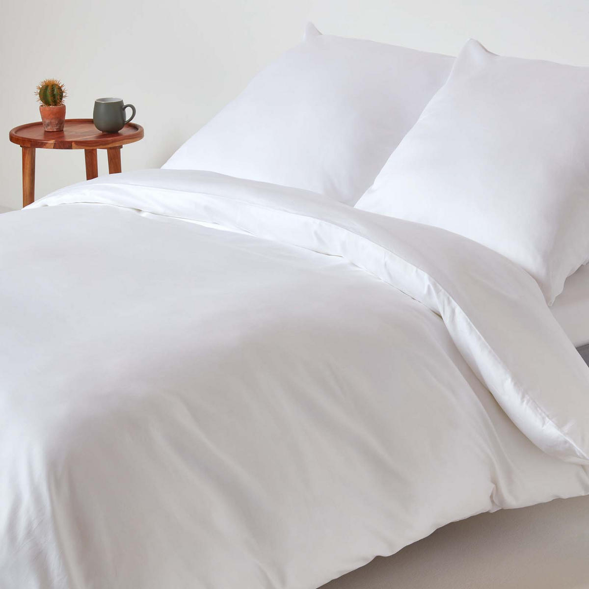 BIO-BETTWÄSCHE Satin Fadendichte 400 - Weiß, Textil (150/200cm) - Homescapes