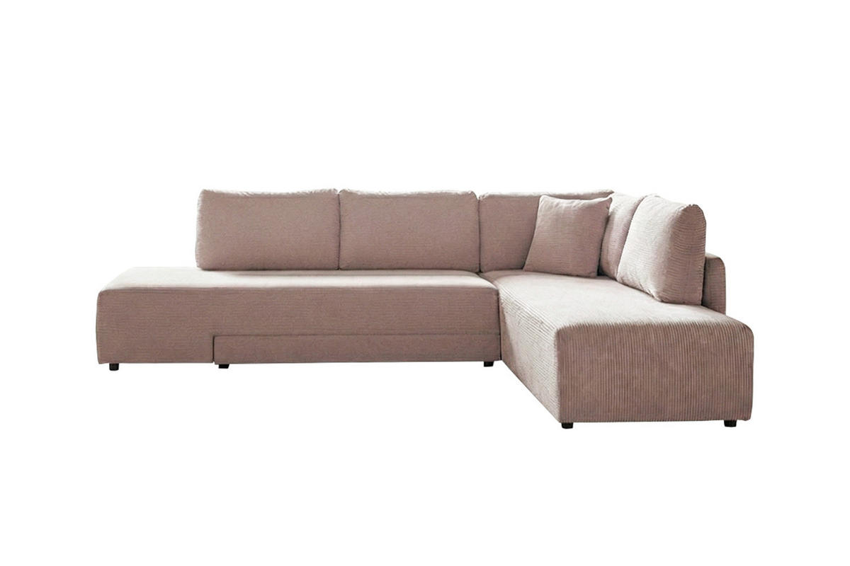 SCHLAFSOFA SADIRA Taupe Cord - Taupe/Schwarz, Kunststoff/Textil (288/209cm) - KAWOLA