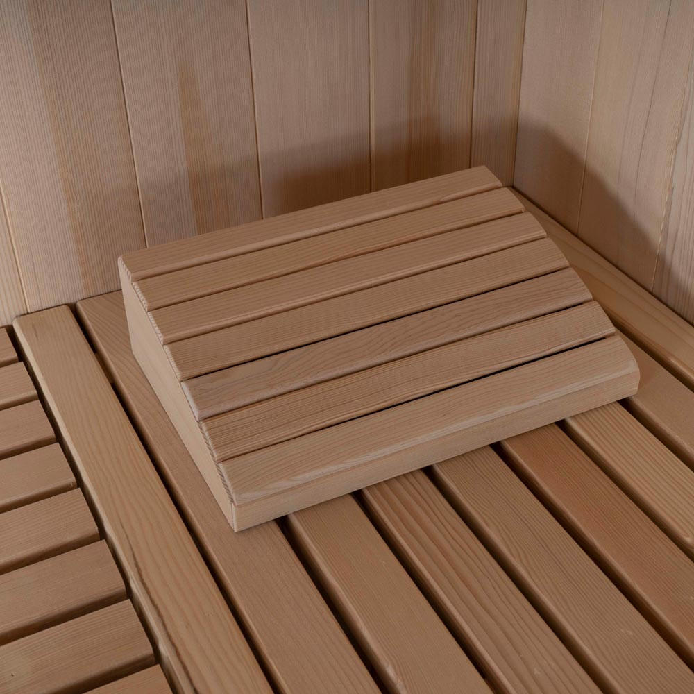 SAUNA SKYLINE BIG XL KUNSTSTEINWAND - Ausstattung: Mit Kunststeinwand, Größe: 200 x 200 x 210 cm - Naturfarben, Holz (200/210/200cm) - Home Deluxe