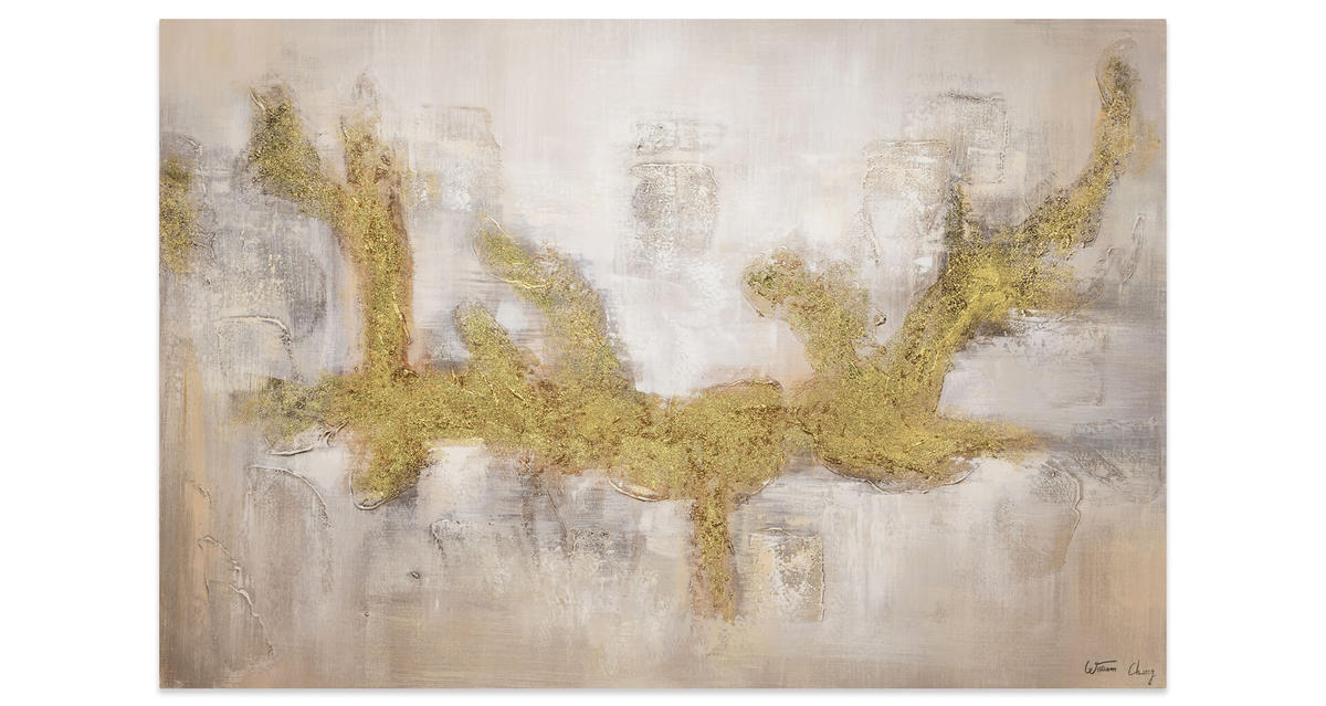 ACRYLBILD HANDGEMALT 120/80 cm - Goldfarben, Holz/Textil (120/80cm) - KUNSTLOFT