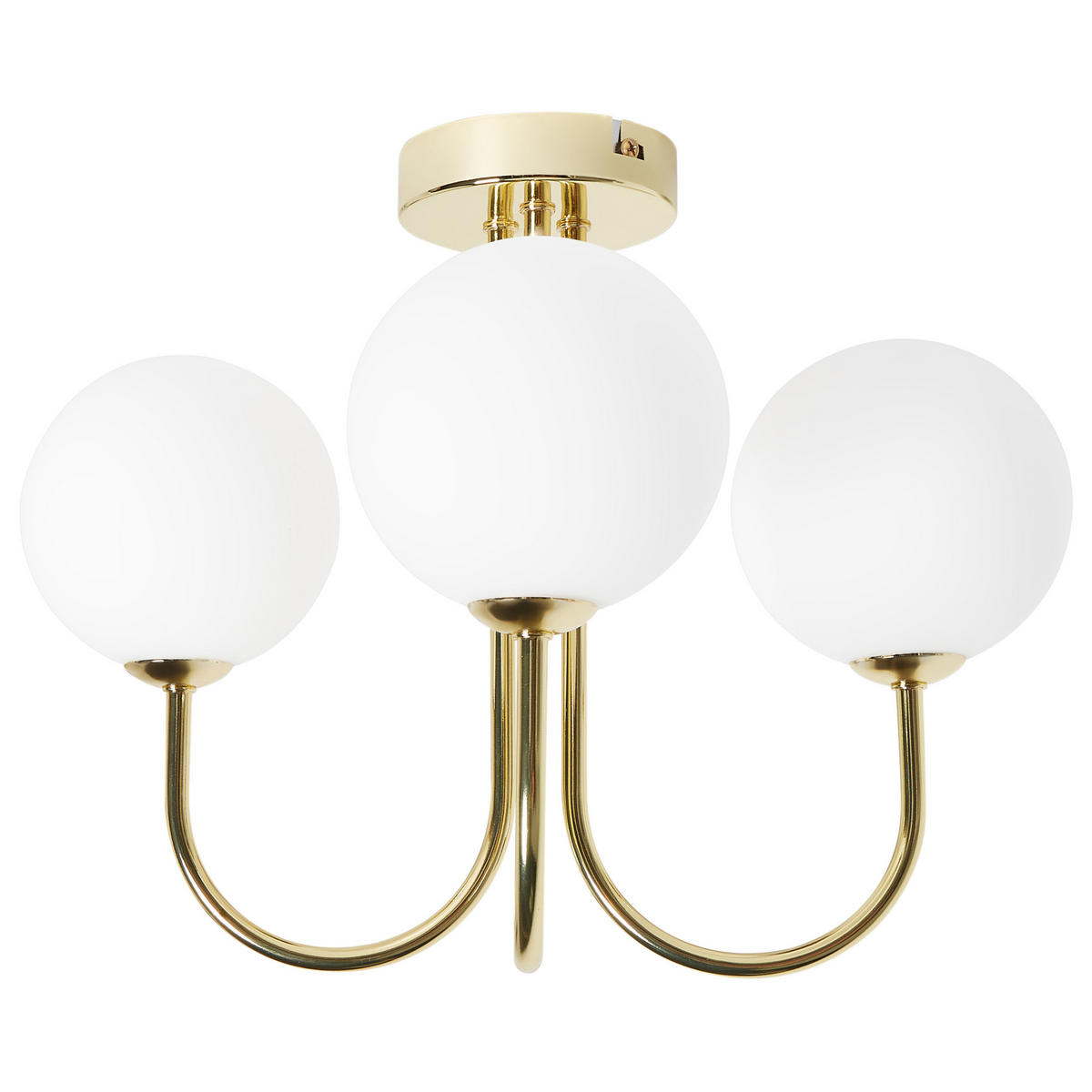 DECKENLAMPE Gold/Weiß Shire - Goldfarben/Weiß, Glas (30/30/29cm) - Beliani