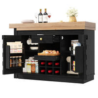 KÜCHENINSEL DE-38580 ausziehbar 120-197 cm 360° drehbar Schwarz - Schwarz, Holzwerkstoff (120/74.2/40cm) - ComfortXL