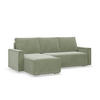 ECKSOFA MIT SCHLAFFUNKTION NOTO BONELL Grün - Grün, Textil (142/231cm) - Mebligo
