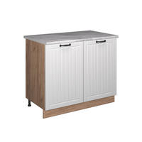 SPÜLENUNTERSCHRANK Fame-Line, Weiß Landhaus/Goldkraft Eiche, 100 cm, AP Marmor - Honigeiche/Weiß, Holzwerkstoff (100/82/60cm) - Vicco