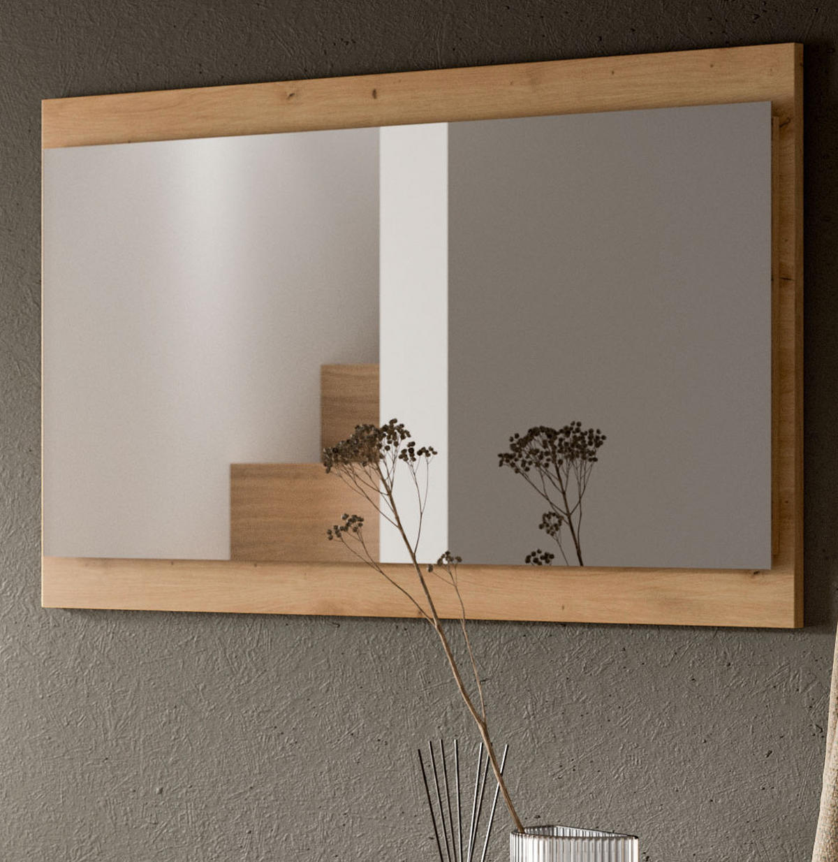 GARDEROBENSPIEGEL Artisan Eiche hängend, Wandspiegel 110 x 60 cm - Eiche Artisan, Glas/Holzwerkstoff (110/60/6cm) - Inn.Furn