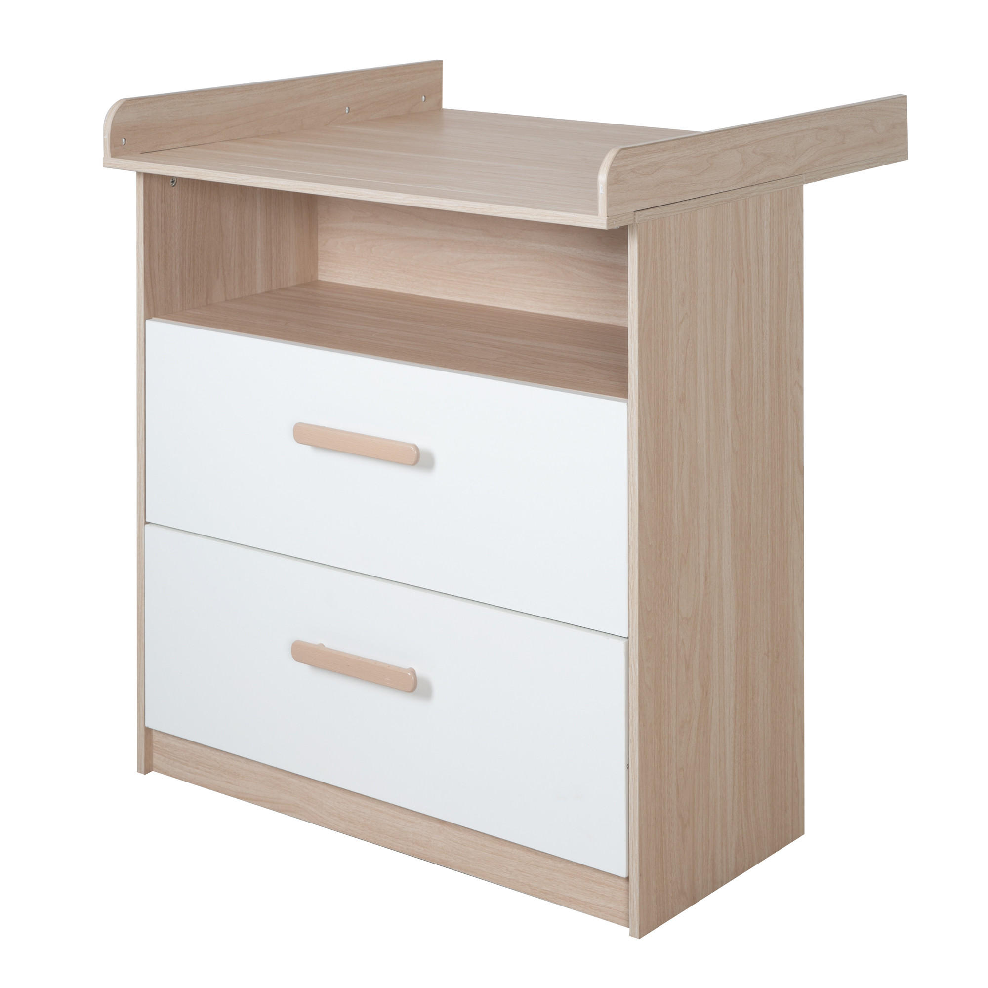 WICKELKOMMODE Cabane mit Schubladen - Eichefarben/Weiß, Holz/Holzwerkstoff (88/97.5/75cm) - Roba