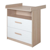 WICKELKOMMODE Cabane mit Schubladen - Eichefarben/Weiß, Holz/Holzwerkstoff (88/97.5/75cm) - Roba