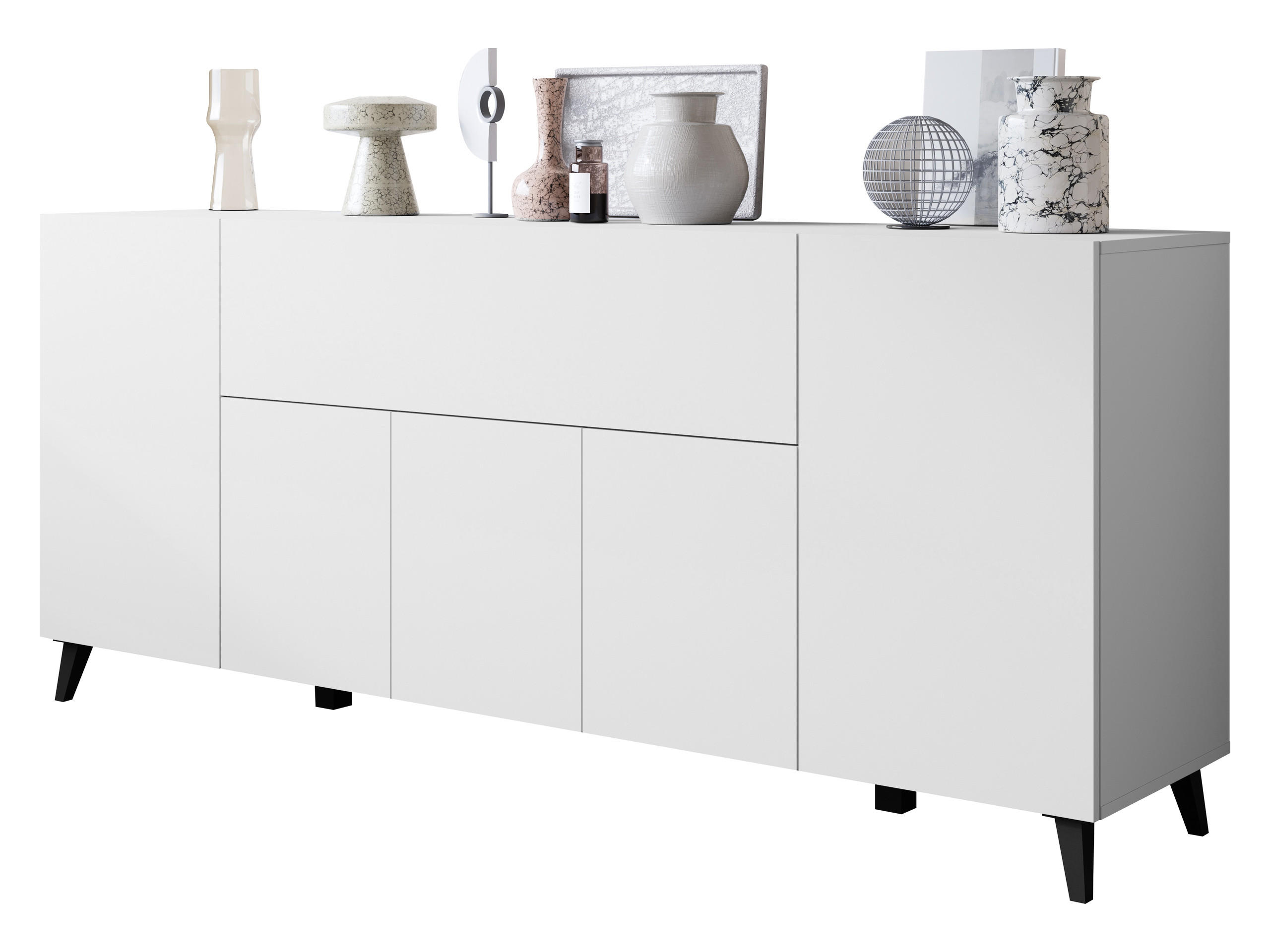 Mirjan24 Sideboard Weiß 180x76x38 cm