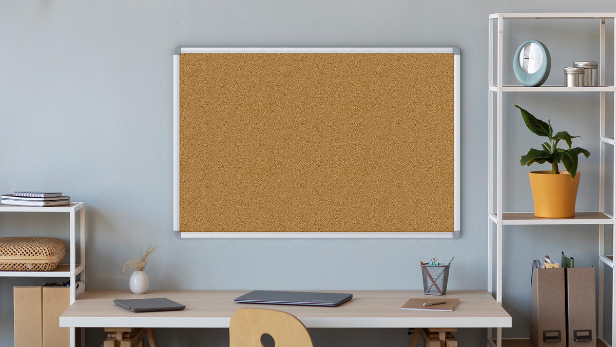 PINNWAND mit Alurahmen 90x60cm - Braun, Holz (90/60/1.6cm) - ALLboards