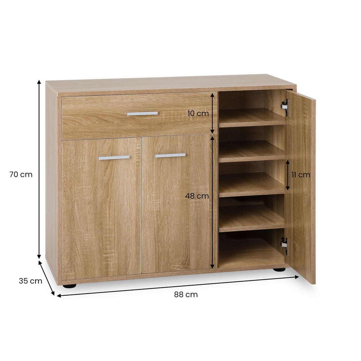 SCHUHSCHRANK DEUSTO Sonoma Eiche - Sonoma Eiche, Holzwerkstoff (88/70/35cm) - CARO-Möbel