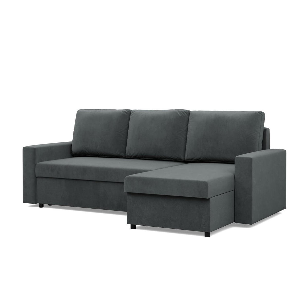ECKSOFA MIT SCHLAFFUNKTION NEO, Dunkelgrau - Grau, Textil (231/140cm) - Mebligo