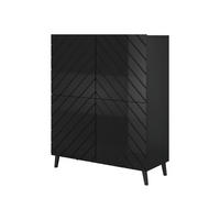 KOMMODE Abeto 100 - Weiß Hochglanz/Schwarz, Holzwerkstoff/Kunststoff (101/122/40cm) - MIRJAN24