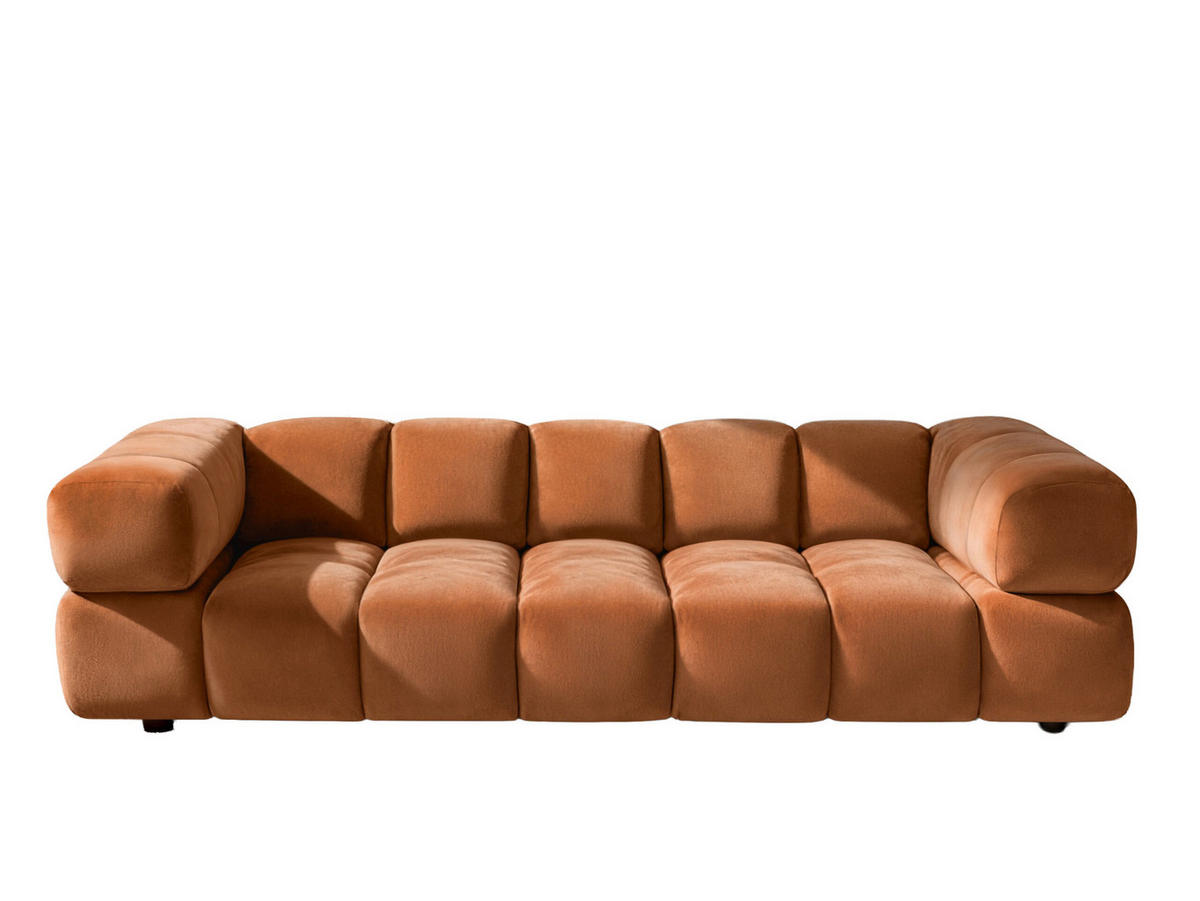 SOFA 4-Sitzer, Couch, Veloursstoff Bluvel, Zimtfarbe, Averro - Orange, Holz (280/70/96cm) - Kaiser Möbel