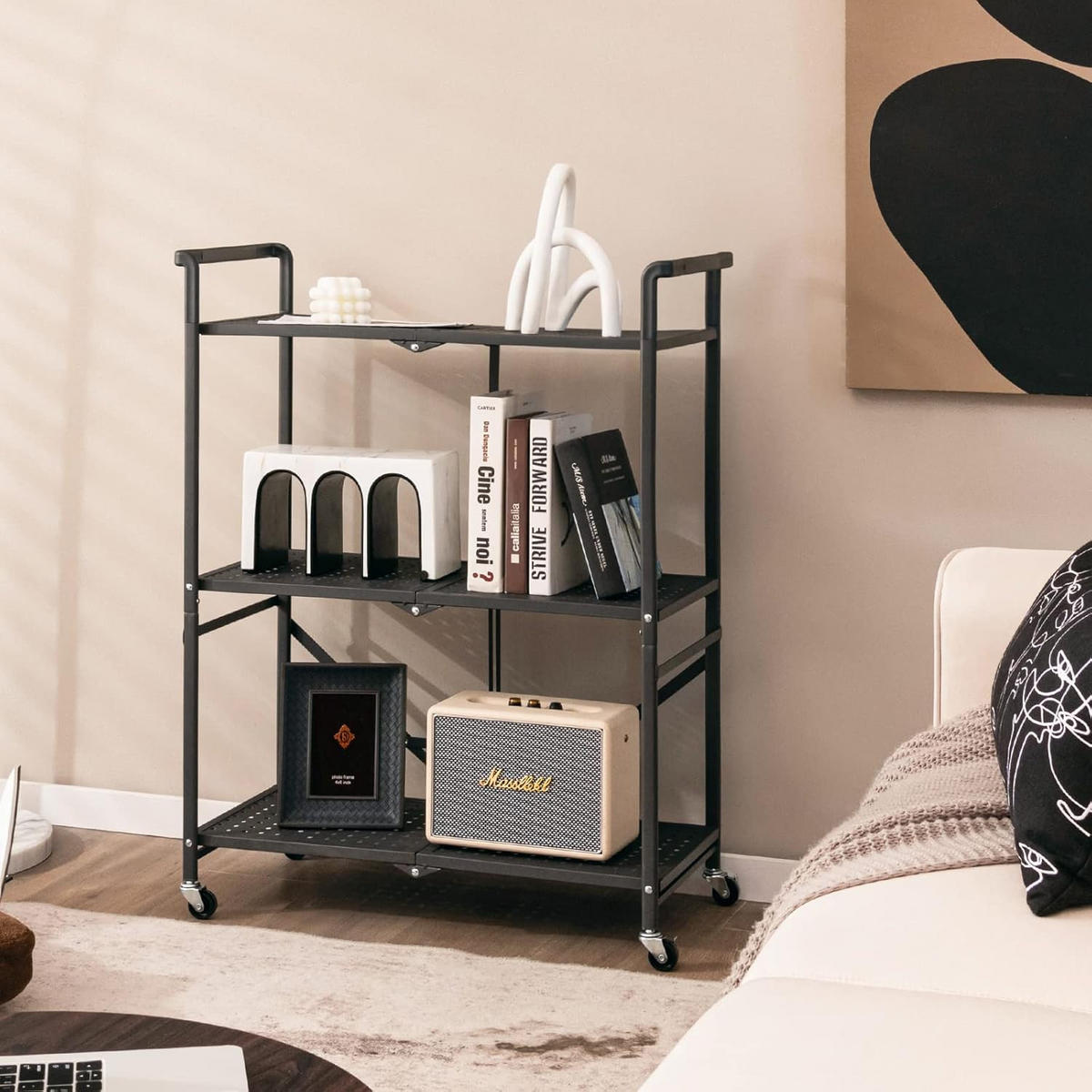 SERVIERWAGEN Schwarz - Schwarz, Metall (33/94/73cm) - COSTWAY