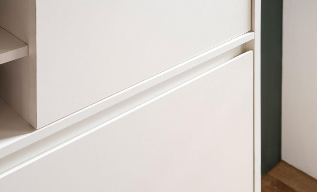 SCHUHSCHRANK – Weiß, 71x110x24 cm, Schuhkipper geschlossen, mit Ablage - Weiß, Metall (71/110/24cm) - KADIMA DESIGN