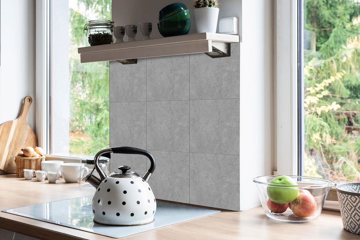 FLIESENAUFKLEBER 9 Stück 30x30 cm selbstklebend Rissiger Beton - Grau, Textil (30/1.6/30cm) - TULUP
