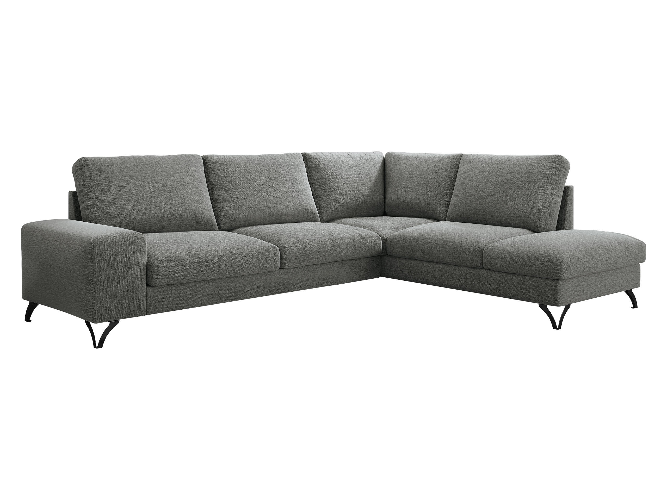 ECKSOFA Flavio Bis, Seite: Rechts - L4+L2F+R3F - Schwarz/Grau, Holz/Textil (285/214cm) - MIRJAN24