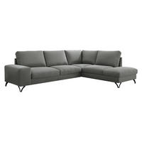 ECKSOFA Flavio Bis, Seite: Rechts - L4+L2F+R3F - Schwarz/Grau, Holz/Textil (285/214cm) - MIRJAN24